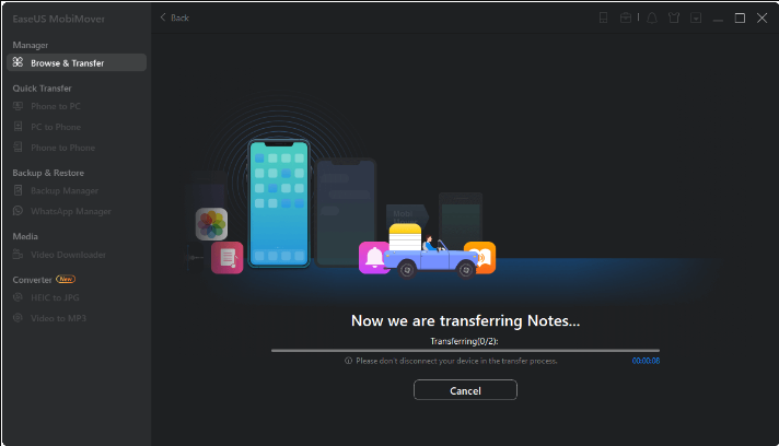 begin met het overzetten van notities van iPhone/iPad naar computer