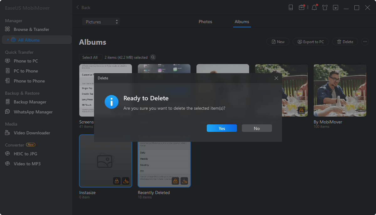 Hoe fotoalbums op iPhone/iPad te verwijderen - Stap 3