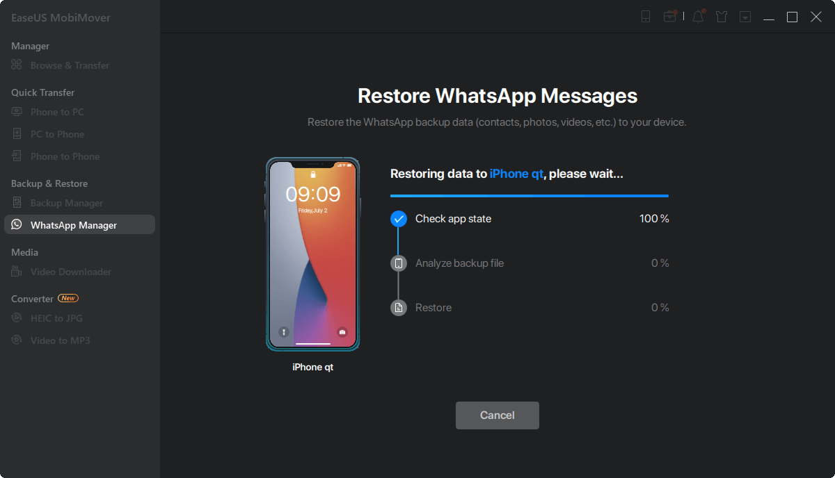 WhatsApp-back-up herstellen - herstelproces