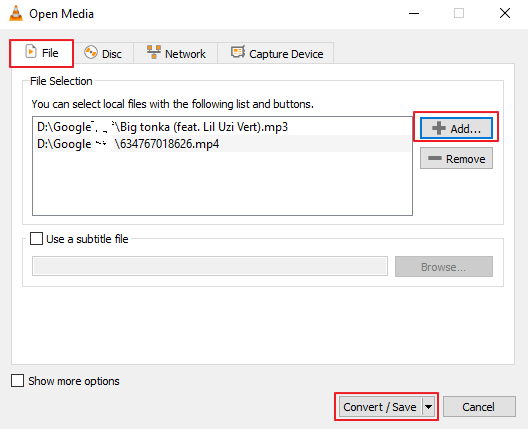 Bestanden toevoegen aan VLC