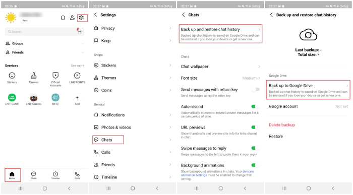 Back-uplijn naar Google Drive