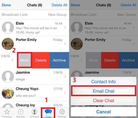 Back-up iPhone WhatsApp via e-mail
