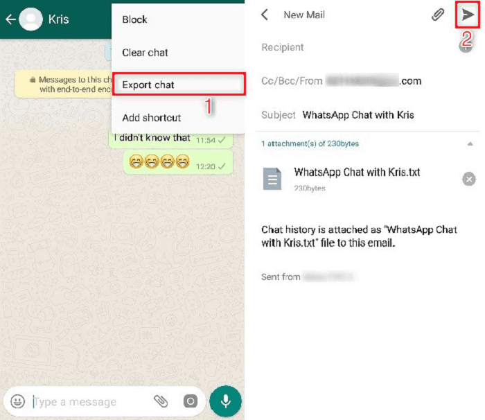 Exporteer WhatsApp Chat van Android