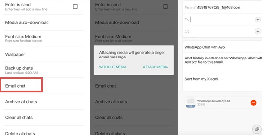 WhatsApp-berichten exporteren per e-mail