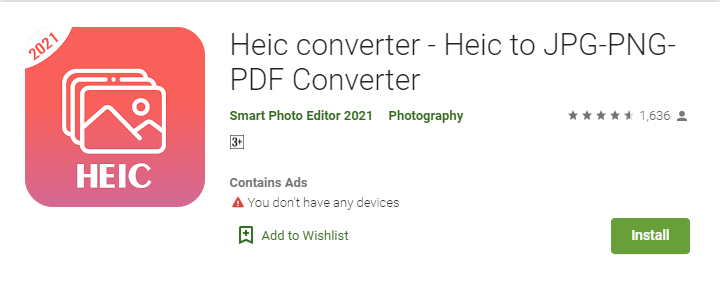 HEIC-converter-app voor Android