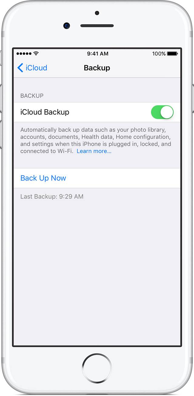 Maak een back-up van de iPhone met iCloud