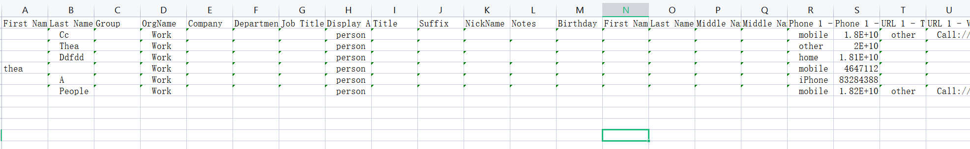 MobiMover ondersteunde CSV-bestandsindeling