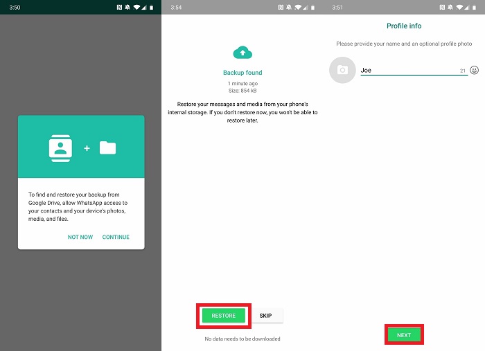 WhatsApp-berichten herstellen van Google Drive