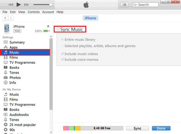 Muziek synchroniseren met iTunes