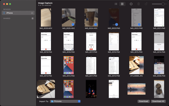 Foto's van de iPhone halen met Image Capture