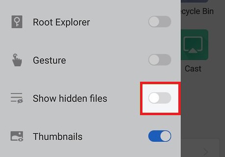 Vind verborgen bestanden op Android