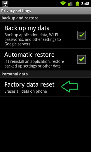fabrieksreset android