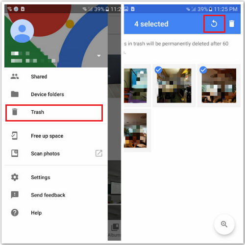 Herstel foto's van Google Photos