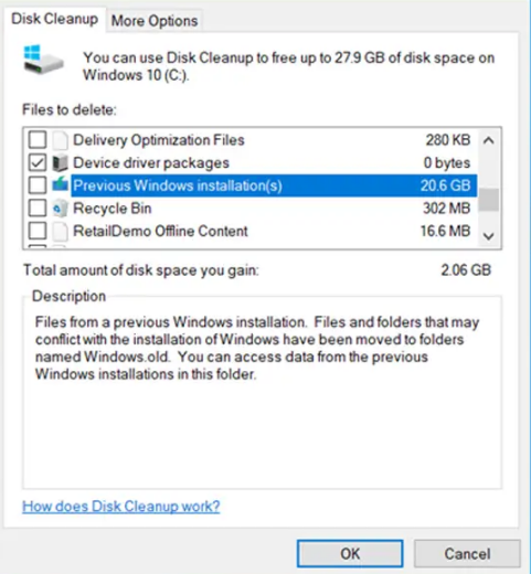 verwijder windows.old map windows 11