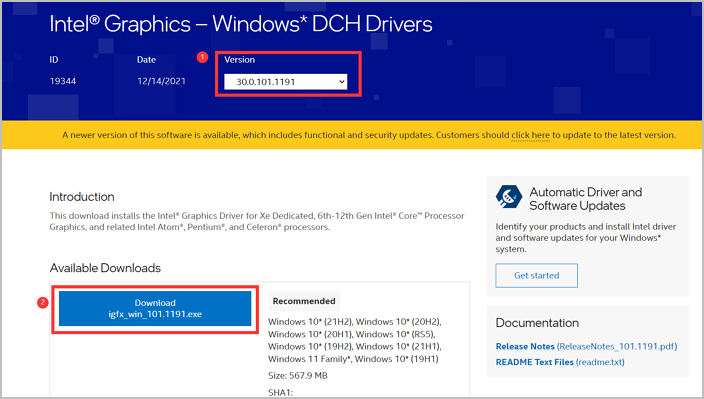 Intel-stuurprogramma downloaden