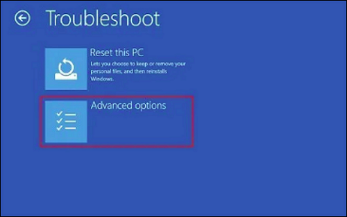 selecteer geavanceerde opties