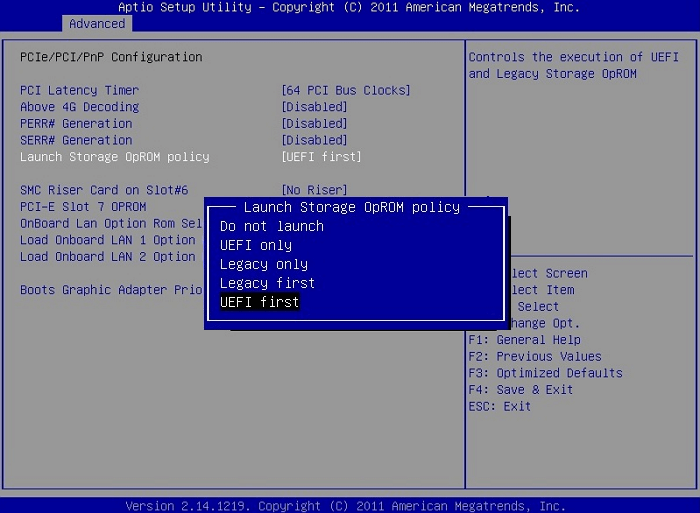 UEFI-opstartmenu inschakelen