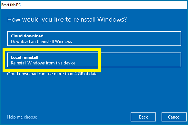 lokale herinstallatie