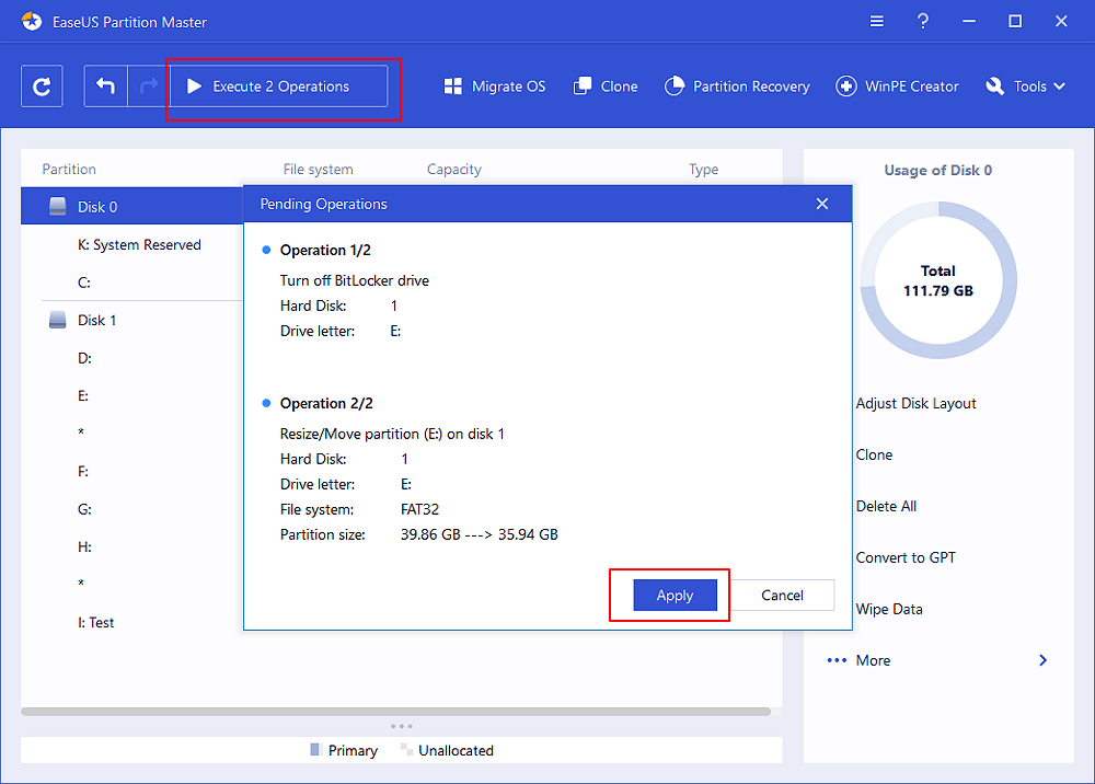 formaat Bitlocker partitie wijzigen - Stap 4
