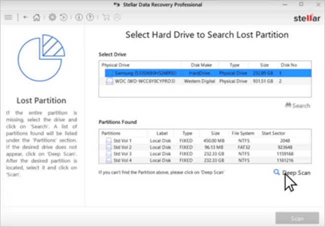 beste partitieherstelsoftware - Stellar Phoenix Partition Recovery