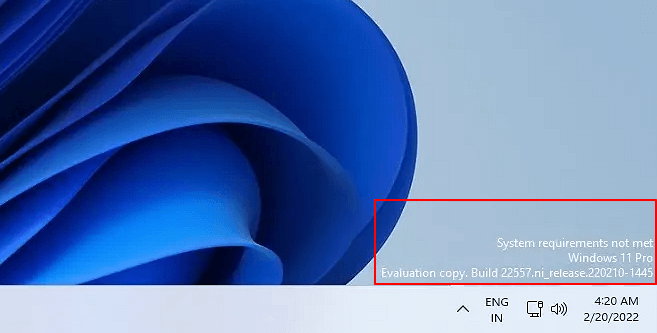 Windows 11 watermerk afbeelding