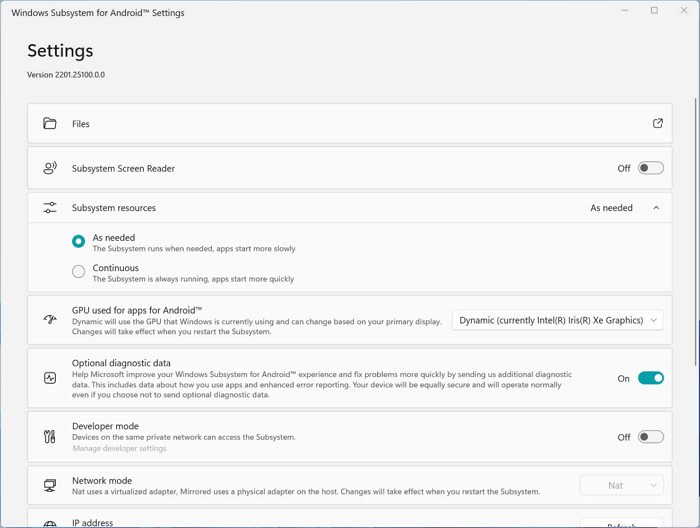 wsa-instellingen microsoft