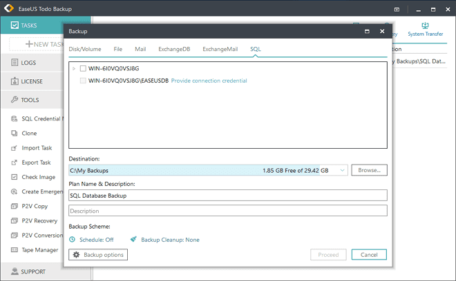 SQL-back-upsoftware - EaseUS Todo Backup Business