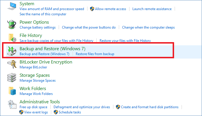 Windows back-up en herstel