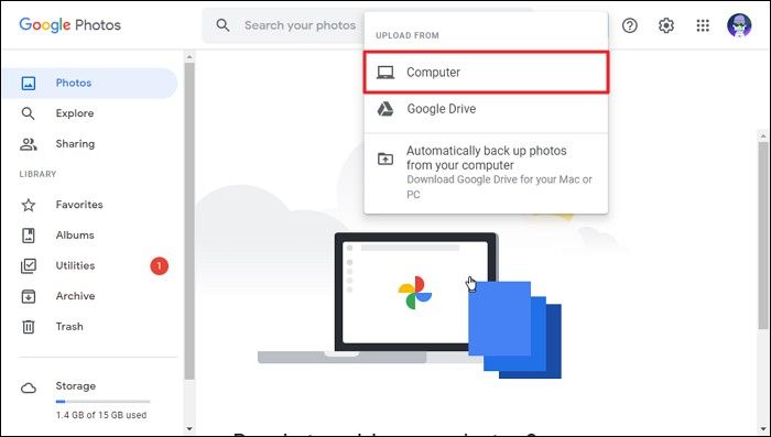 selecteer computeroptie