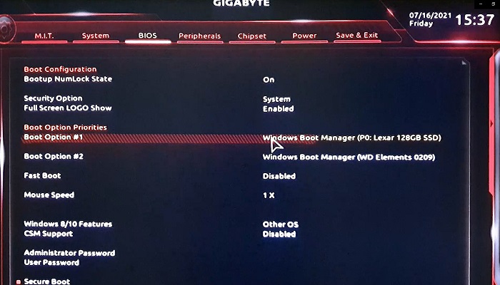 opstarten vanaf de gekloonde harde schijf in Windows 11 stap 1
