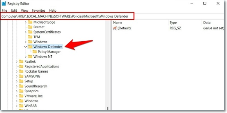kies windows defender
