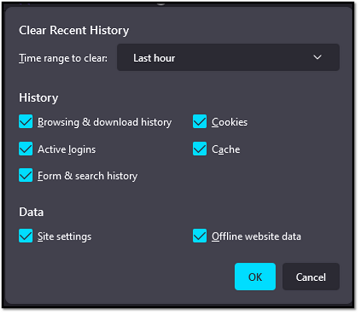 browsegeschiedenis wissen ok