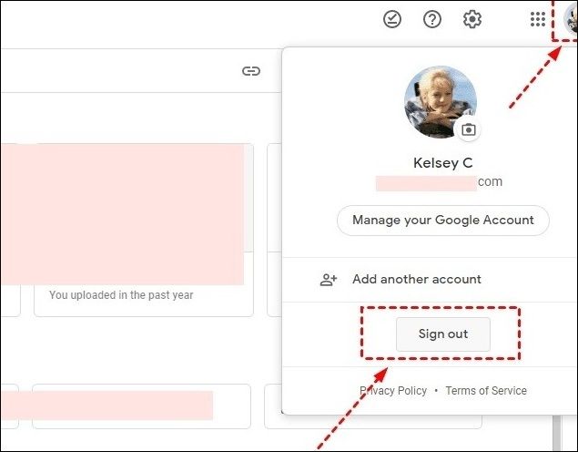klik op uitloggen in het pop-upvenster