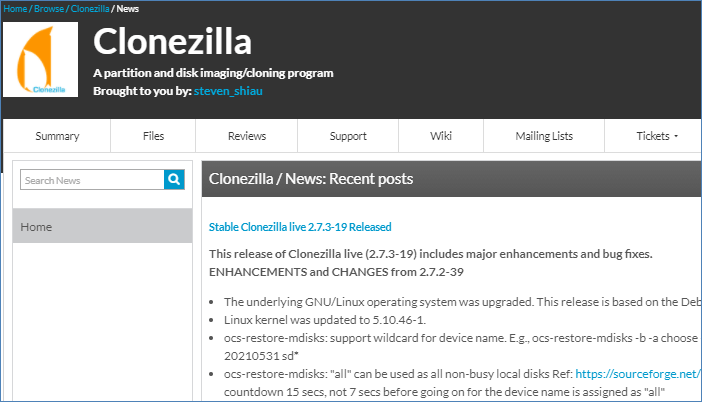 Clonezilla software