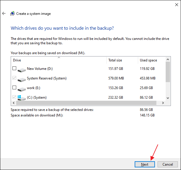 maak een systeemkopie stap 4