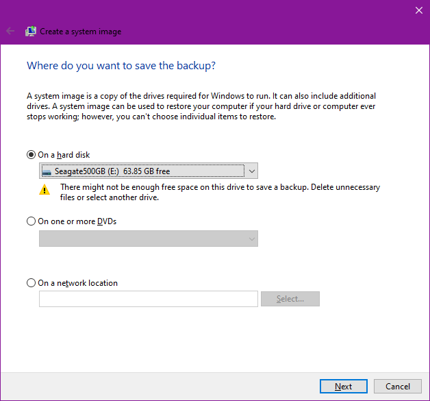 Het wordt aanbevolen een extern apparaat te selecteren.