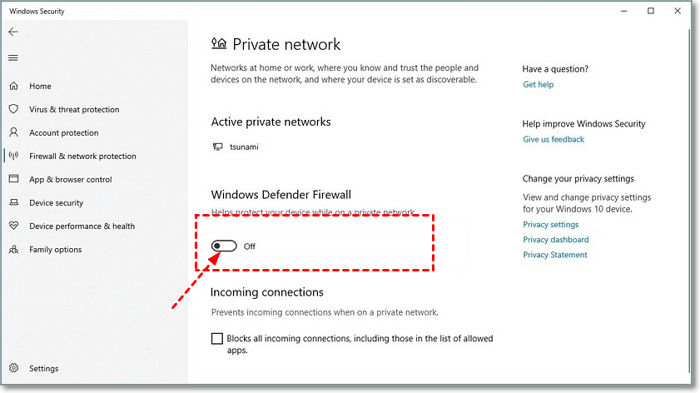 Windows Defender Firewall uitschakelen