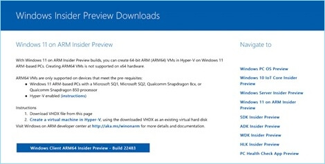 download windows 11 arm iso met insider preivew