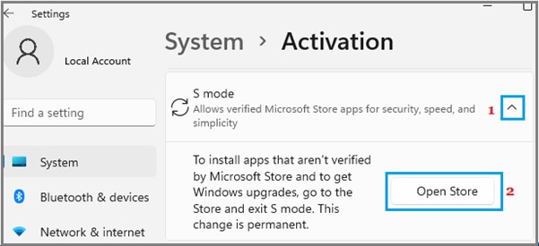 selecteer open winkel