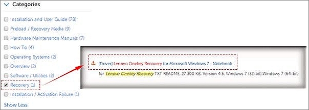 kies herstel voor Lenovo