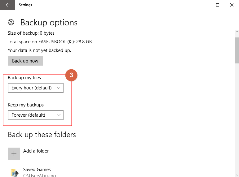 Back-up windows 10 bestands geschiedenis gebruiken stap 3