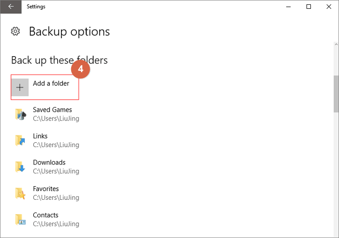 Back-up windows 10 met bestands geschiedenis stap 4
