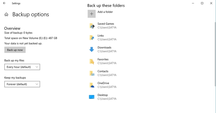 Opties voor back-up van bestandsgeschiedenis