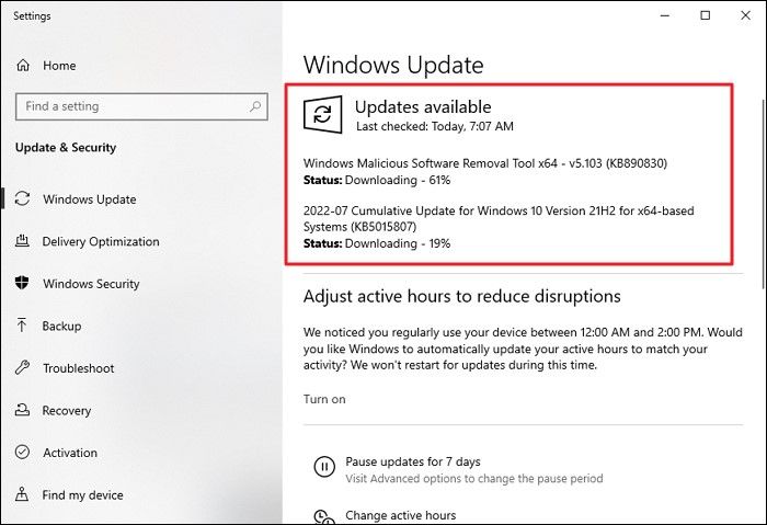 windows wordt geüpdatet