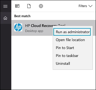 kies de optie als administrator uitvoeren
