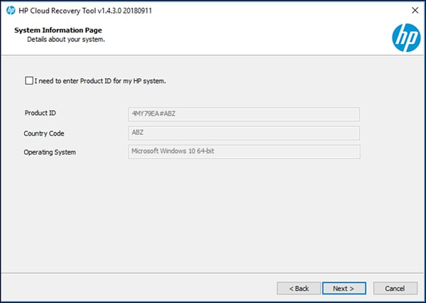 voer de systeeminformatie in