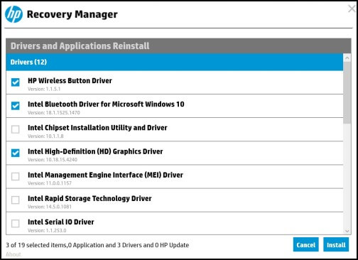 Schakel het selectievakje in de stuurprogramma's en toepassingen in