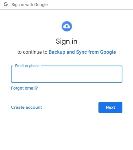 Start Google Back-up en synchronisatie