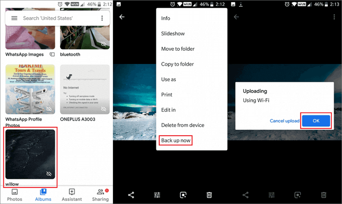 Foto's handmatig uploaden