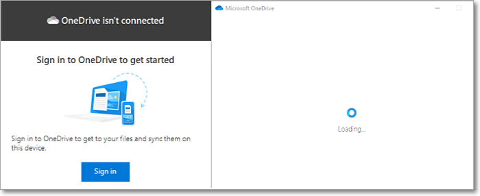 onedrive is niet verbonden